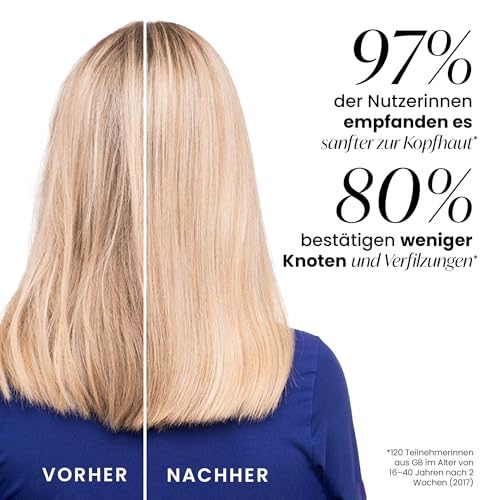 Tangle Teezer Große Ultimate Detangler Haarbürste – Nasses & Trockenes Haar – Entwirrungsbürste für Dickes, Lockiges & Langes Haar – Zweistufige Borsten Reduzieren Haarbruch & Knoten – Schwarz