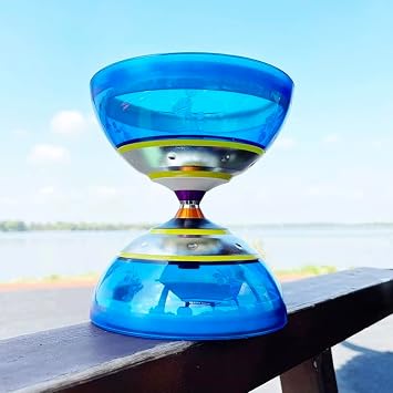 Armor Guard Triple Bearing Diabolo, High Speed Frosted Bowl with Durable 3 Live Axles Chinese Yoyo Diablo Set with Diablo Sticks & String Kit Great for Beginners and Pro Blue