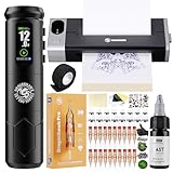 Dragonhawk A1 Pro Tattoo Kit with M6 Thermal Tattoo Stencil Printer - Complete Tattoo Gun Pen Machine Kit Cartridge Tattoo Machine Needles for Beginners