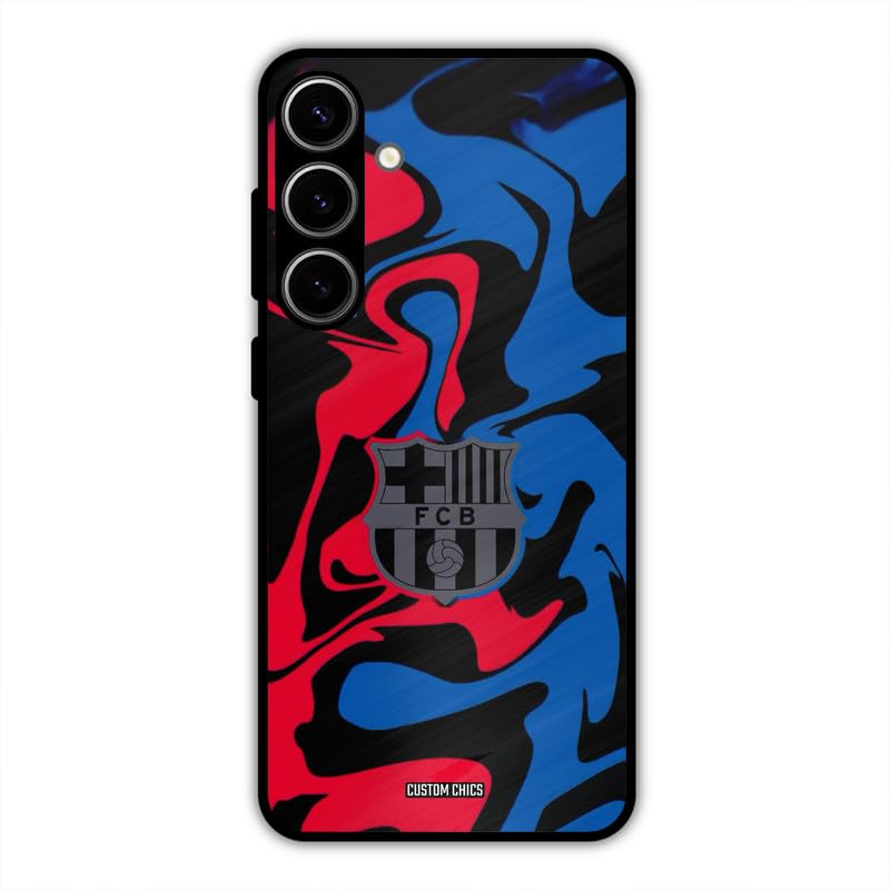 Image of PrintShield FC Barcelona Comic Back Cover for Samsung Galaxy S24 Plus, Shockproof Printed Phone Case with Soft TPU Sides & Anti-Slip Grip