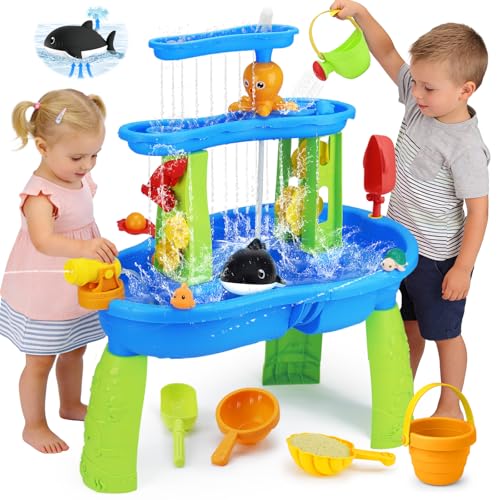 Lypsochaat Table d'eau Exterieur Enfants, Jeux d'eau Exterieur pour Enfant, Jouets Activité d'Été Jardin Plage, Jouet Extérieur Jeu d'eau pour Garçons et...