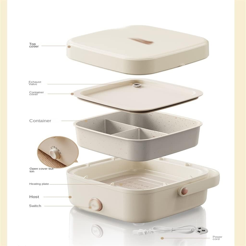 1L Electric Lunch Box Portable Rice Cooker Steamer Cooking Container Food Heater