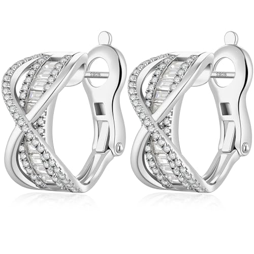 Créoles en argent 925 pour femme avec une finition élégante en or blanc