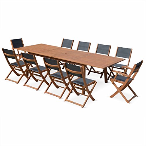 Alice's Garden - Salon de Jardin en Bois Extensible - Almeria Table 200/250/300cm avec 2 rallonges....