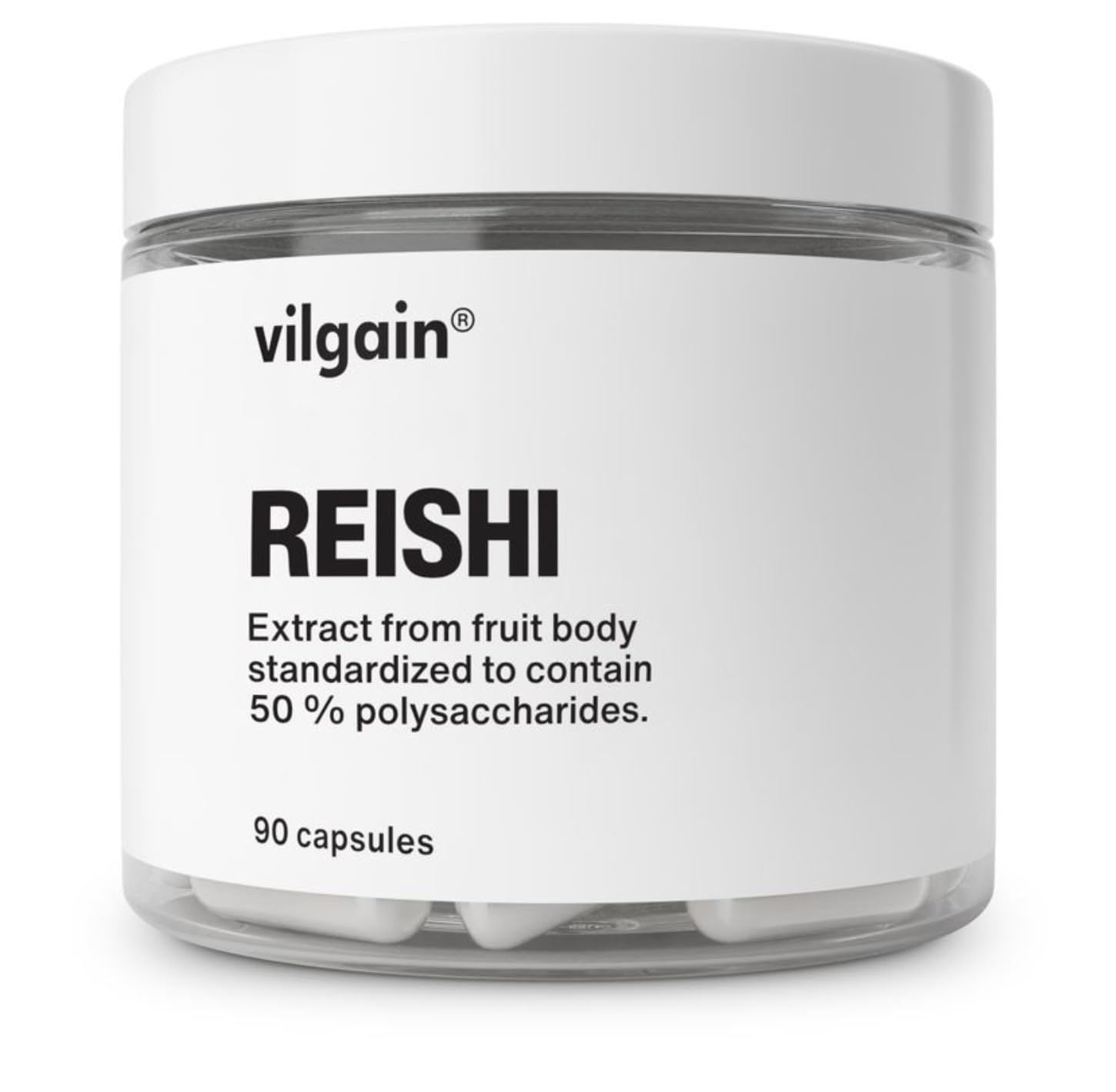 Vilgain Reishi – Immune System Booster & Heart Health Support, High-Potency Reishi Mushroom Extract with 50% Polysaccharides, Antioxidant-Rich Formula for Cholesterol Balance, 90 Vegan Capsules
