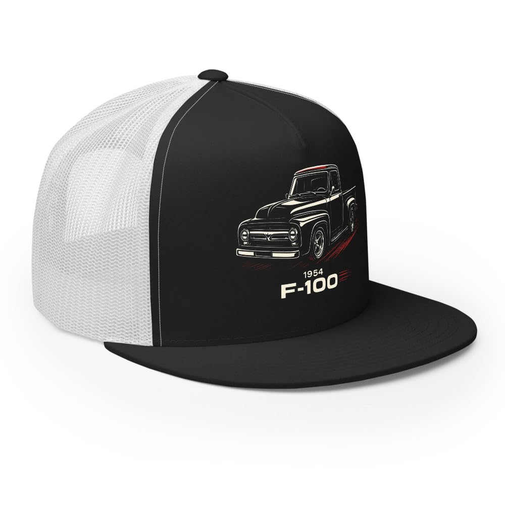 Retro 1954 F100 klasyczna czapka typu trucker Pickup - oddychająca czapka z siatki dla fanów samochodów