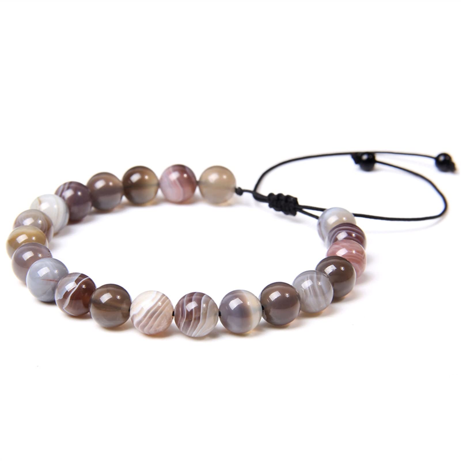 Braccialetti naturali naturali di lapislazzuli Phoenix Bracciale treccia regolabile da uomo per donna Bracciale con perline intrecciate con perline di pietra energetica lucida (Colore metallo: aren