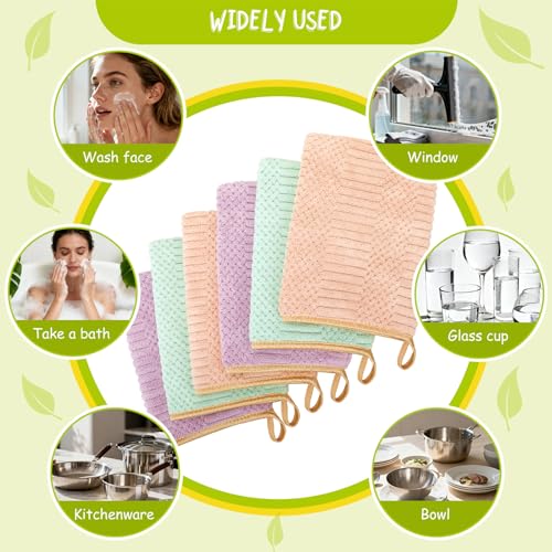 COZYMIRE Waschlappen Baumwolle Waschhandschuh Set Weich Starke Wasseraufnahme 15x21cm Ideal Waschhandschuhe Frottee für Gesicht Perfekt Handtuch für Trockener Fettiger und Empfindlicher Haut-004