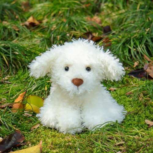 Apricot Lamb Plüsch weiß Hund Plüschtiere für Kinder, weiche niedliche Kuscheltier für Baby Mädchen und Jungen, Flauschige Hund weiß 20cm