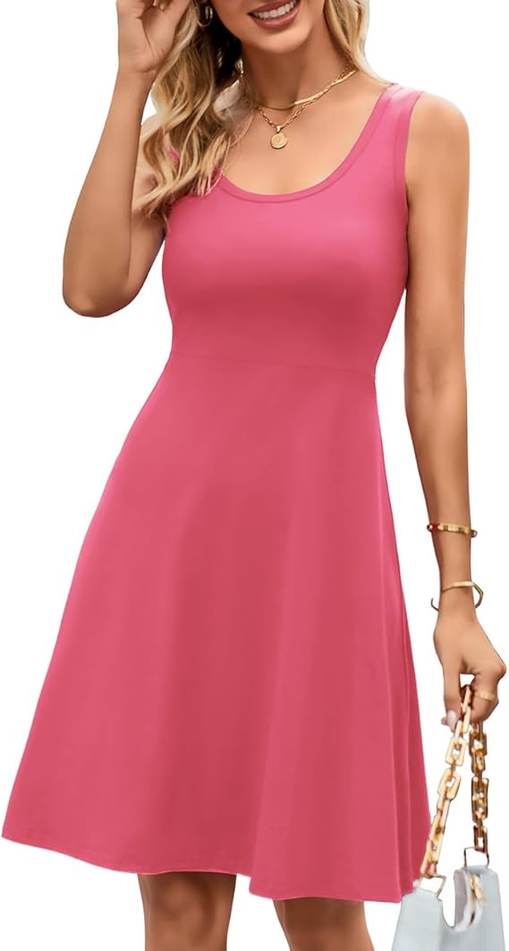 Herou A-Line Midi Summer Dress – Best Midi Option Herou Summer Beach Floral A-Line Sleeveless Wide Strap Midi Dress