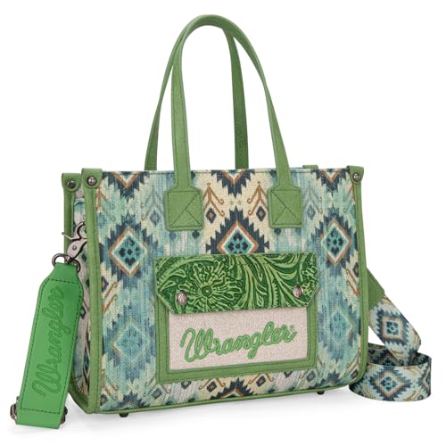 Wrangler Aztec Tote Bag for Women Western Purses and Handbags Boho Shoulder Bag WG130-8120SGN