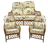 Hartfords Replacement Cushion Covers (Piped) for Conservatory Cane Furniture (COVERS ONLY) (Set of Suite Covers, Bayswater Autumn)