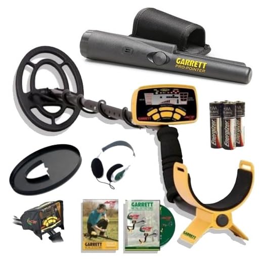 Garrett Ace 250 Metal Detector Discovery Pack with Pro Pointer, 6.5x9" Coil, Coil Cover, Headphones, Rain Cover