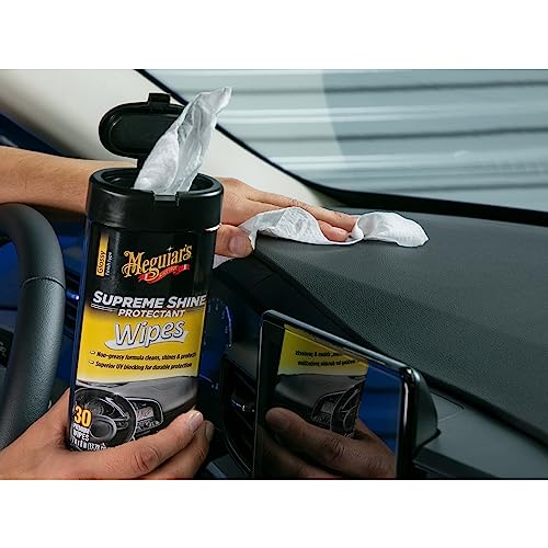 Meguiar's Supreme Shine Protectant Wipes - Convenient Protectant Wipes with UV Blocking for Durable Protection, Premium Car Wipe that Clean and Leave a Non-Greasy Glossy Shine, 30 Count - Image 6