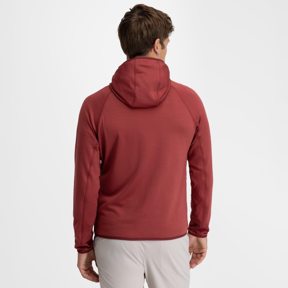 SIROKO - Giacca in Pile da Escursionismo con Cappuccio Stride Maroon