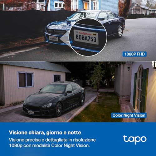 Tapo C401 Telecamera WiFi Esterno Senza Fili, Full HD 1080P, Batteria 5200mAh fino a 180 Giorni, Visione Notturna a Colori, Rilevamento Persone AI Gratuito, Allarme Sonoro e Luminoso, Archiviazione Lo - Immagine 5