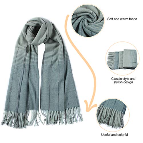 Wamsoft Winter Warm Chunky Scarfs Shawl, 3X Thick Cold Weather Neck Scarf, Unisex Cashmere Feel Solid Pashmina Scarf, Super Soft Winter Scarf For Outdoor, Green #TOP3