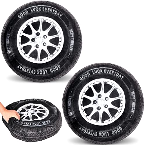 Image of Meooeck 1 Pc Race Car Room Decor 3D Simulation Wheel Plush Pillow, 15.7 Inch Car Tire Big Soft Pillow Wheel Sofa Seat Toy for Boys Funny Bedroom Decorations Race Cars Party Gift (Classical)