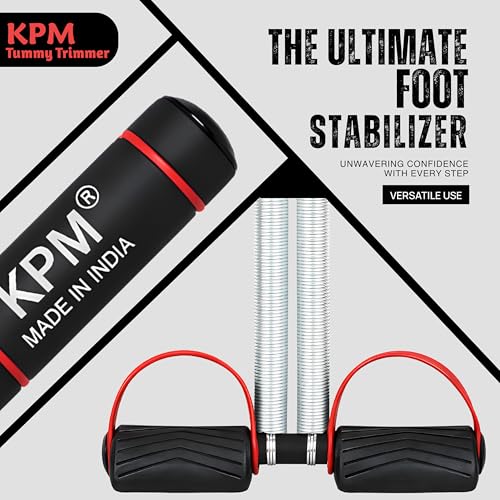 Image of KPM India's No.1 Tummy Trimmer Double Spring Ab Exerciser with Foot Pedals & Anti-Slip Foam Handles, Full Body Home Workout Equipment for Abs, Arms, Legs & Core Fitness (Made in India)