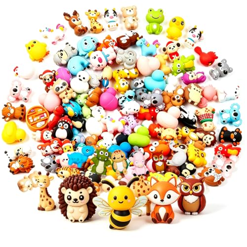 LYNXMART Random 20 Pcs 3D Animal Silicone Focal Beads Pens Beads Bulk for Beadable Keychain DIY Crafts Necklace Bracelet Phone Chain Charms Jewelry Making