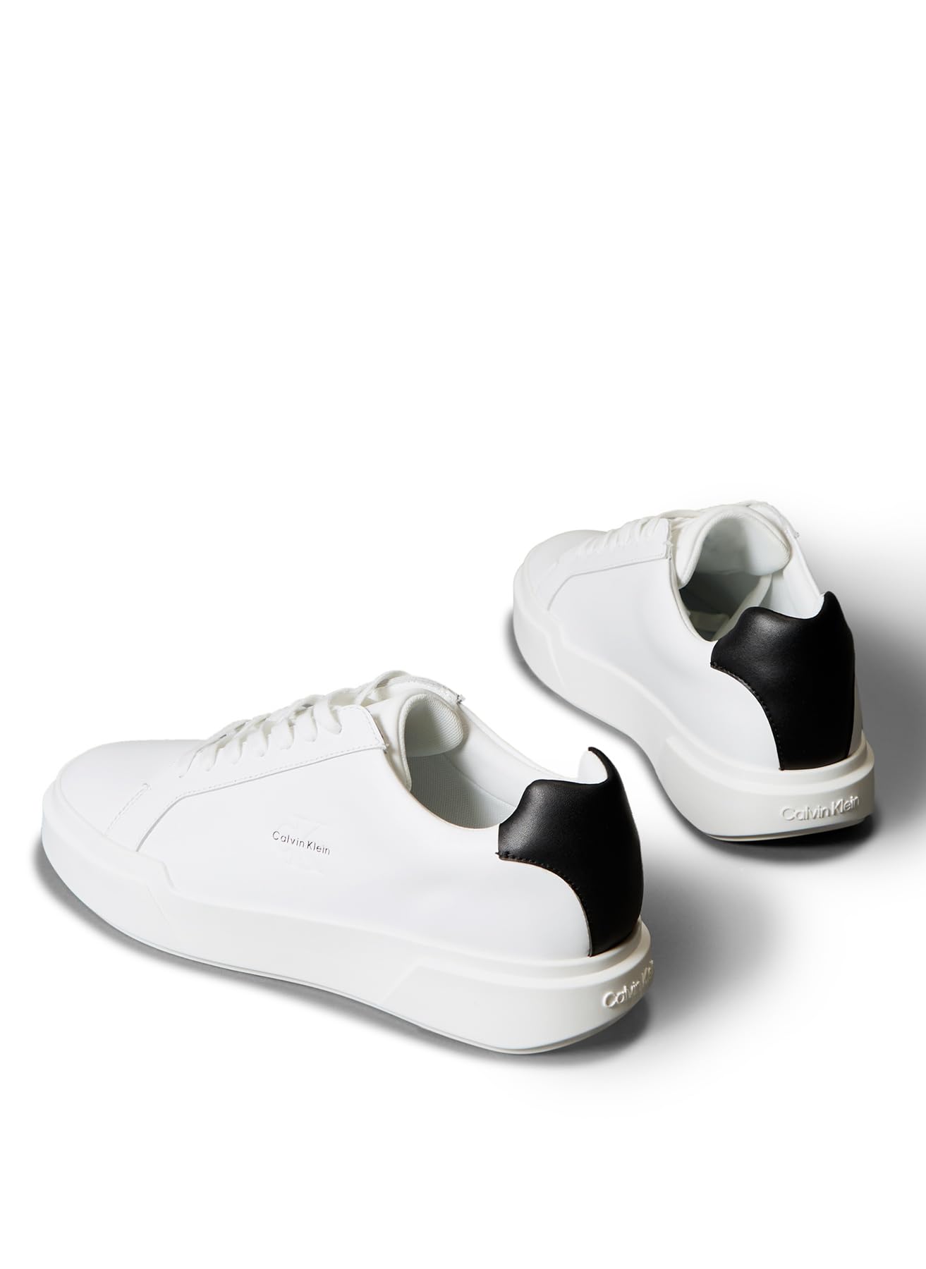 Calvin Klein Sneaker con Suela Cupsole Hombre Chunky Laceup de Piel, Blanco (Bright White/Black), 40