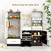 Interactive Wooden Play Kitchen for Kids 3+ Realistic Stove Sounds & Ice Maker Pretend Playset with 12 Kitchen Accessories Montessori Toy #2