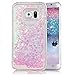 Galaxy S6 Edge Plus Case, Crazy Panda® Samsung Galaxy S6 Edge Plus 3D Creative Design Flowing Liquid Floating Bling Glitter Sparkle Star Love Crystal Clear Case Cover for S6 Edge Plus - Pink Love