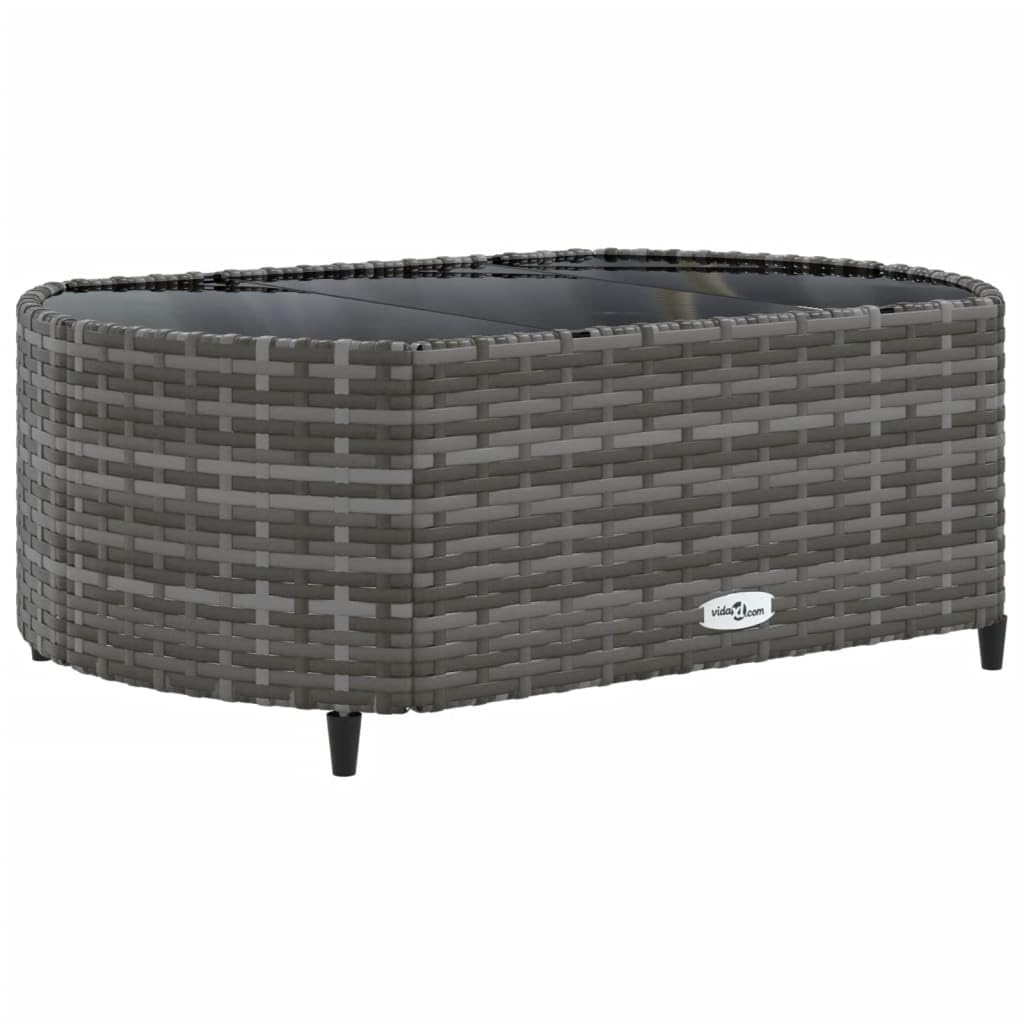 Homgoday Juego de sofá cama de salón y sofá, juego de sofá moderno para exterior de jardín, exterior, mobiliario, juego de sofás de jardín de 7 piezas con cojines grises de ratán sintético, modelo