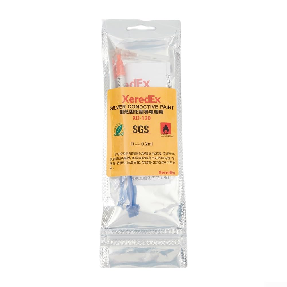 High Performance Silver Conductive Paint, 0 2ML Two Piece Set for PCB Repair