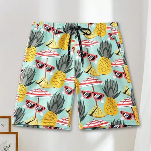 Men's Vintage Floral Linen Shorts, Breathable Swim Trunks, Elastic Waist, Pool, Tropical, Casual Summer Wear Men's Clothings