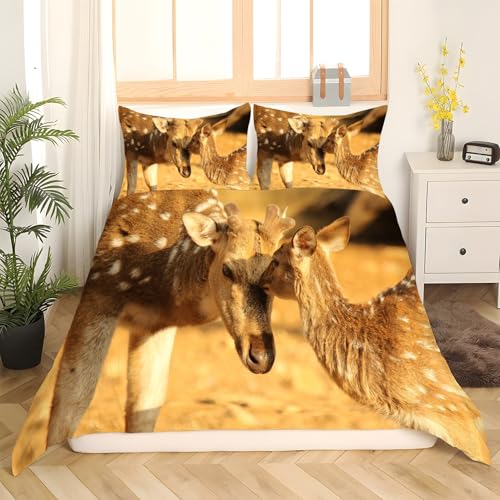 Housse de couette cerf 90x190 en microfibre douce avec fermeture éclair pratique - 3