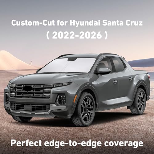 Image of EcoNour Windshield Sunshade Compatible for Hyundai Santa Cruz 2022-2024 2025 2026, Sun Visor for Front Windshield & Window Sun Shade Cover, UV Heat Blocker & Protector, Car Accessories