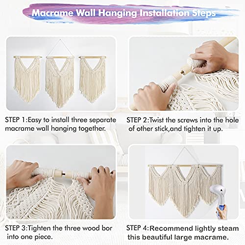 Mokof Large Macrame Wall Hanging Wide Macrame Wall Decor Boho Woven Art, 43"X32" #TOP5