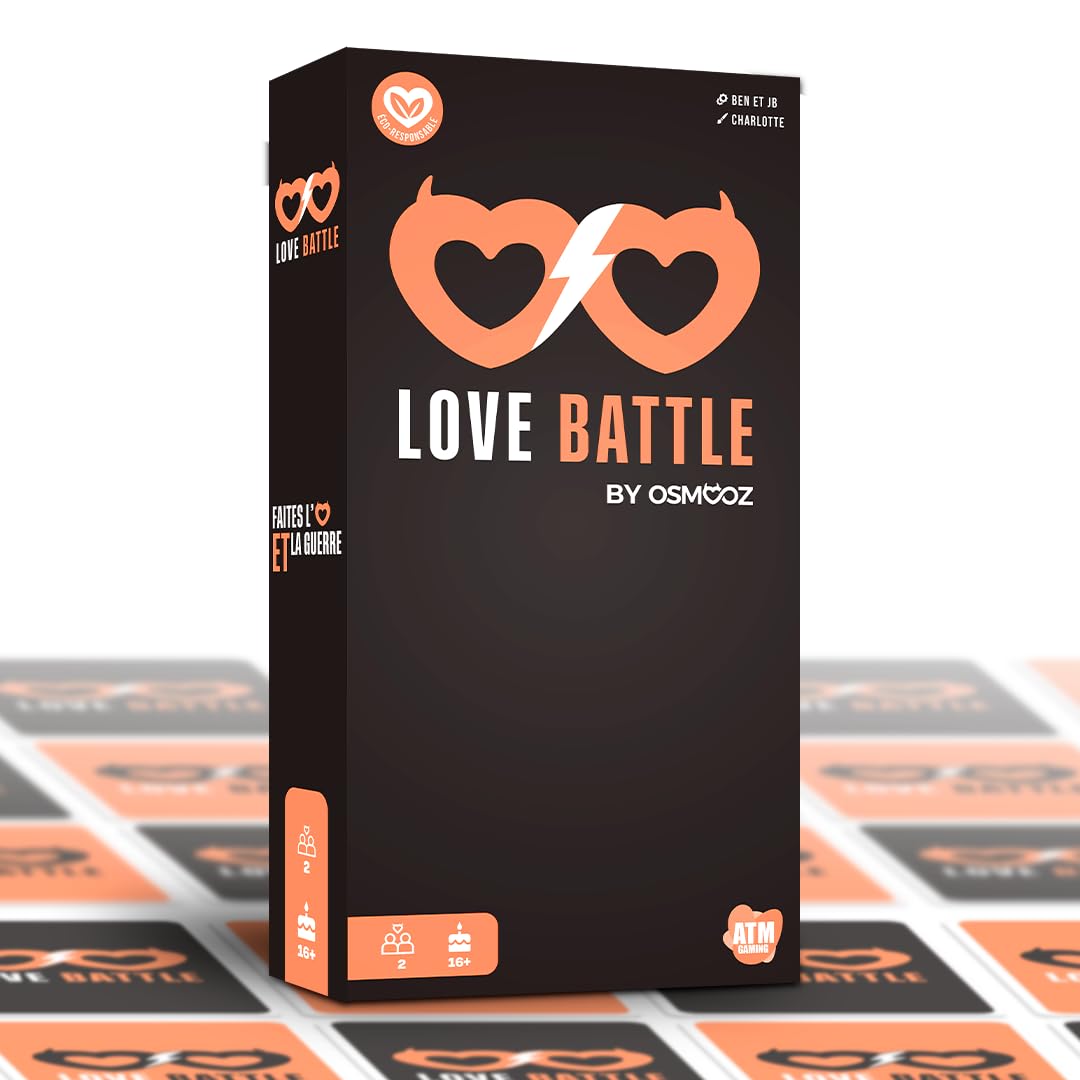 ATM Gaming Love Battle - Le Jeu des Défis en Couple - Jeu de Cartes - Plus de 80 défis hilarants - Cadeau Anniversaire Femme - Cadeau Homme - Jeux de société Osmooz