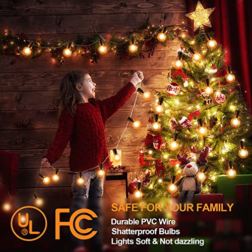 Led Outdoor String Lights 50Ft Waterproof Patio Lights With 25+1 Shatterproof G40 Edison Bulbs Commercial Grade Hanging Lights For Bistro Pool Backyard Balcony Camping Indoor Lighting Decoration #TOP4