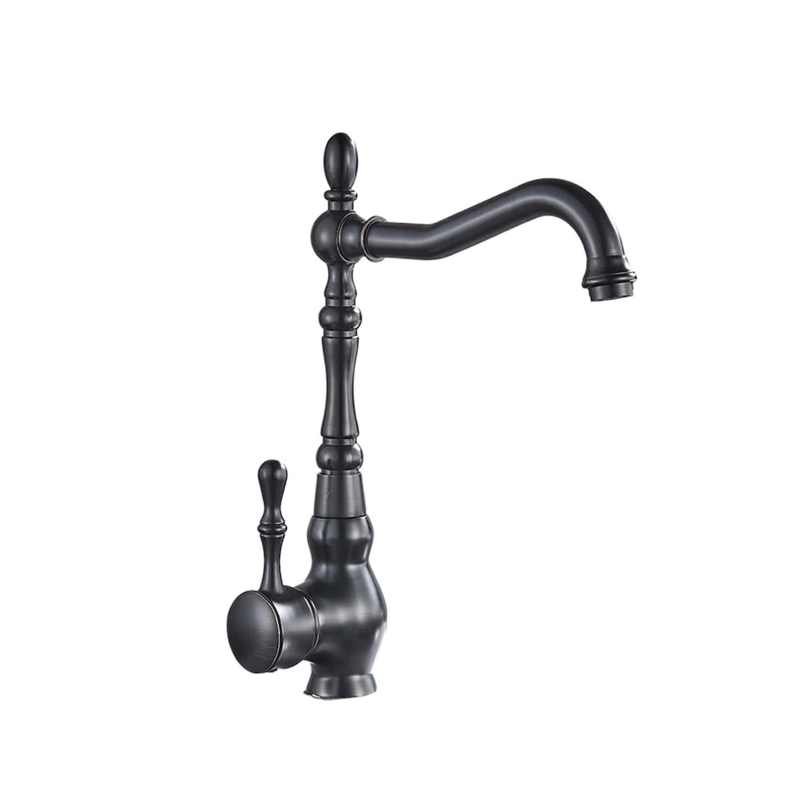 Robinet de lavabo monté sur comptoir en bronze noir style luxe épuré