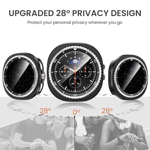 Image of Tensea [5+5Pack for Samsung Galaxy Watch 8 Classic Screen Protector Case 46mm Accessories, Hard PC Bumper /HD Anti-Fog Tempered Glass Protective Film, Face Cover Set for Women Men