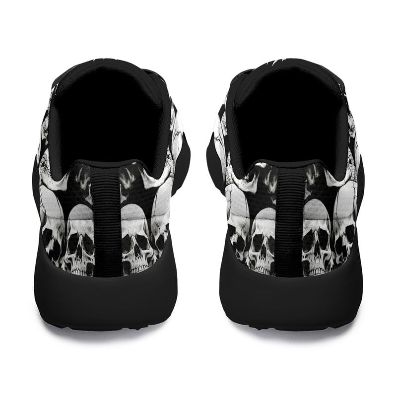 Women's Running Shoes with Unique Skull Rose Print, Non Slip Athletic Gym Training Walking Sneakers for Men4