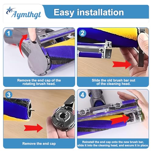 Image of V12 Soft Roller Brush Bar + 2 Pack HEPA Filters Compatible with V12 Detect Slim, Replacement Parts No. 971634-01, for Hard Floors & Carpets, Vacuum Cleaner Attachments