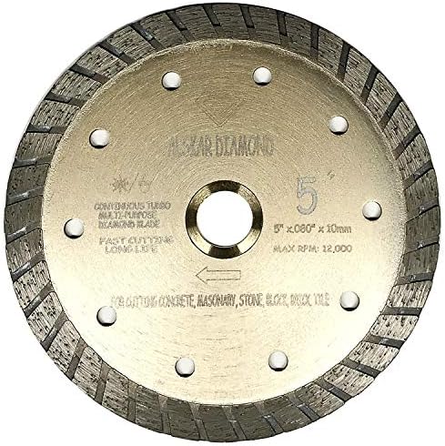 ALSKAR DIAMOND USA ADLSS 5 inch Dry or Wet Cutting General Purpose Power Saw Segmented Diamond Blades for Concrete Stone Brick Masonry (5")