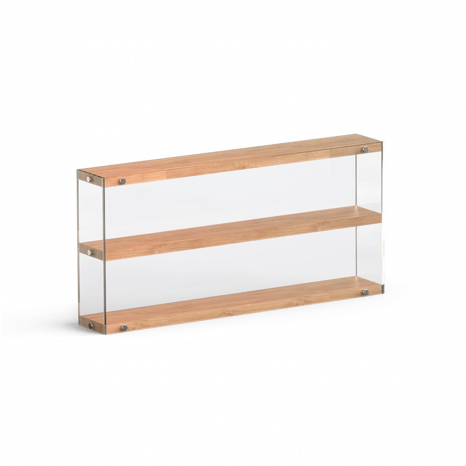Gralara Scatola Espositiva in Acrilico con Ripiani Antipolvere Scatola Portaoggetti in Acrilico Moderno Contenitore Espositivo per Collezionisti, Ufficio , 60CM , 2 Livelli