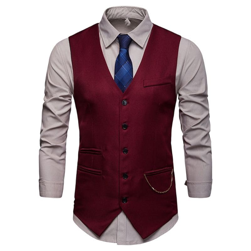 Chaleco de traje de hombre para ropa casual solución para vestir elegante 4