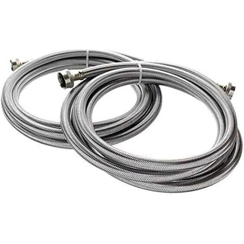 10 Foot Stainless Steel Washing Machine Hoses (2 Pack) Burst Proof from Kelaro Cover