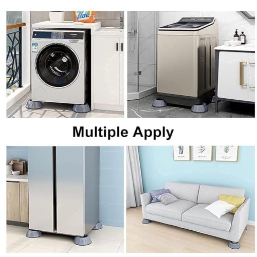 Image of U-MAX 4-Pack Sofa & Bed Leg Lifts, Anti-Slip Rubber Base for Stability, Increases Height, Prevents Floor Scratches, Legs Refrigerator Stand (Gray, Round Stand)
