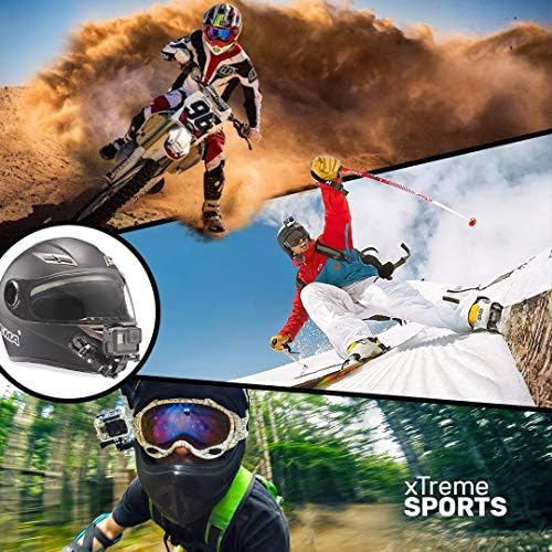 Helmet Mount Set for GoPro Hero 8 7 6 5 4 3+ 2 Session Black Silver Rotary Extension Arm for 4K SJCAM Xiaomi Yi Sports Action Camera Accessories Kit Motorcycle Curved Chin Pivot Connector