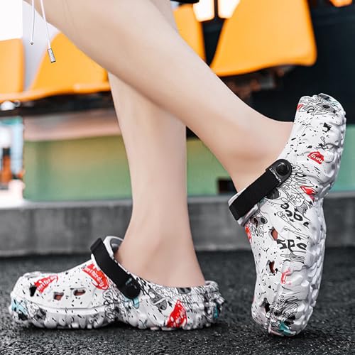 Image of SECHRITE Men's Clogs Athletic Sports Outdoor Slip-on Mules with Cushion Beach Non Slip Home Sandals with Adjustable Back Strap - River Edge
