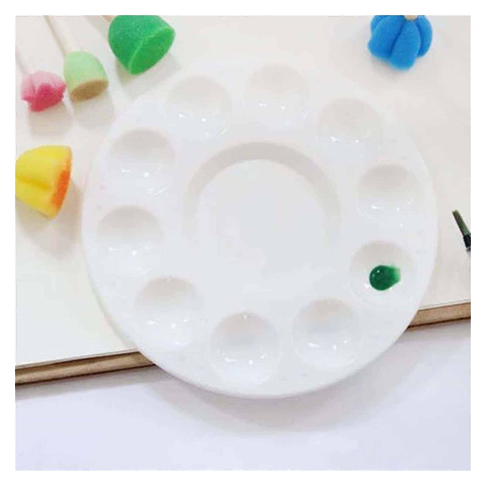 Set Di 2 Tavolozze Per Pittura A Forma Di Prugna Con 7 Pozzetti - Palette Per Acquerello, Olio, Acrilico - 5