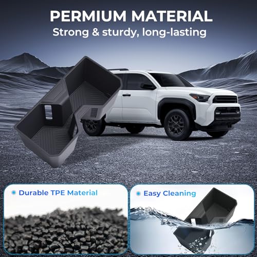 Image of Center Console Cup Holder Inserts for Toyota 4Runner 2026 2025 (6th Gen), Interior Accessories TPE Cup Holder for 2025-2026 4 Runner, Black