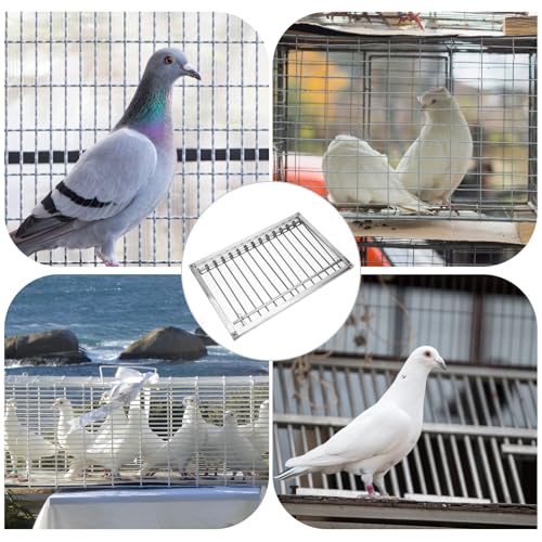 Puerta de acero inoxidable Operitacx plata para complementar jaulas de pájaros 4