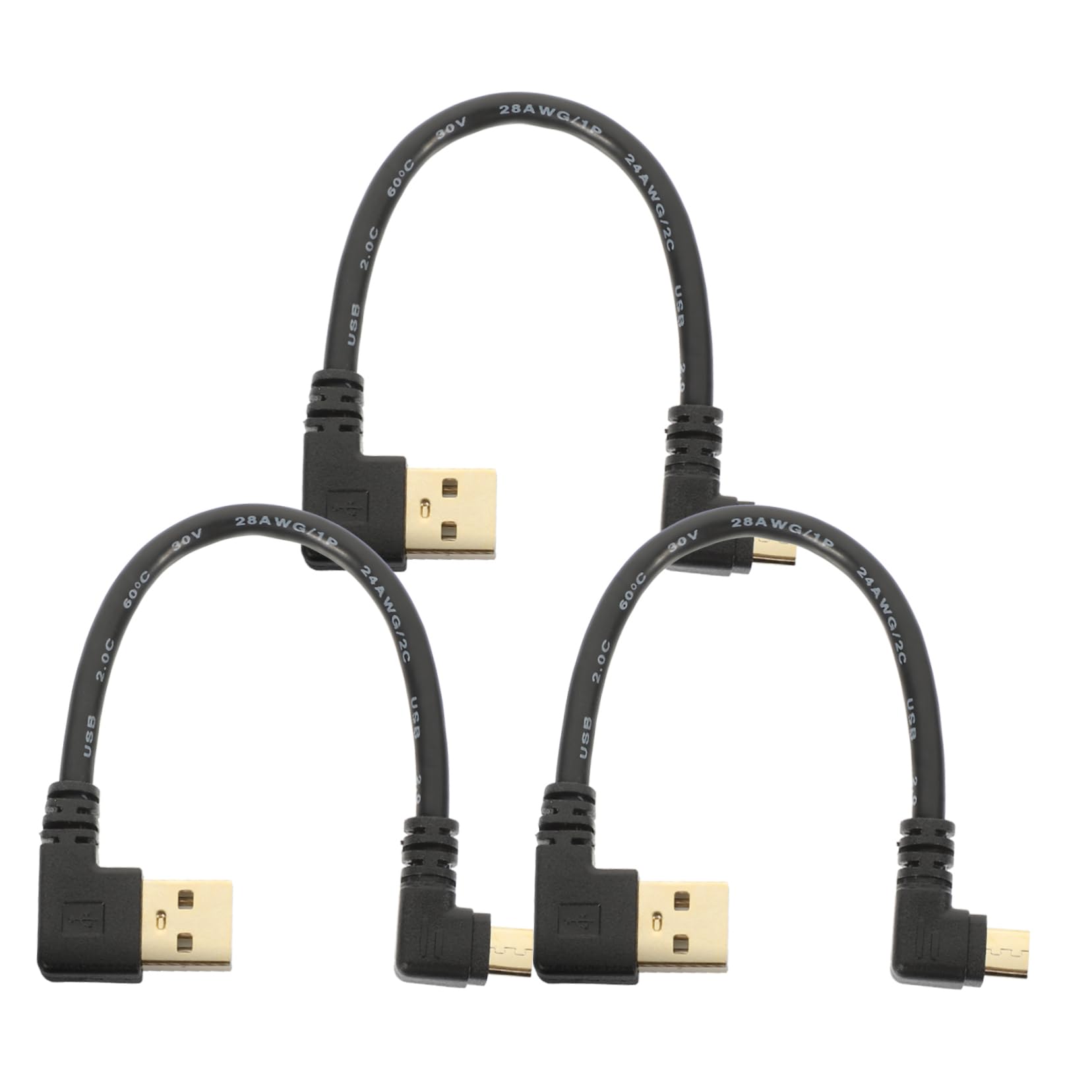 SOLUSTRE 15pezzi Cavo Micro Usb Gradi Per Trasferimento Dati e Ricarica Sicura Design Compatto Compatibile Con Smartphone e Tablet Previene Surriscaldamenti e Intralci